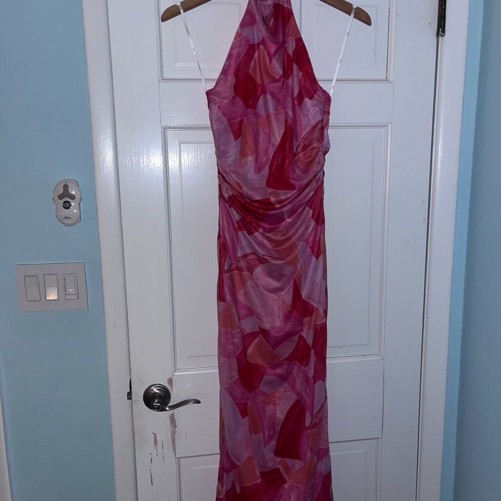 Vibrant Pink Backless Dress